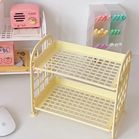 Organizer, doppelschichtiges, abnehmbares Desktop-Aufbewahrungsregal aus Kunststoff für Badezimmer