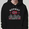 Retro Norwegische Flagge-förmiger Pullover Hoodie mit Bergmuster für Herren, Geeignet zum Tragen im Herbst und Winter.