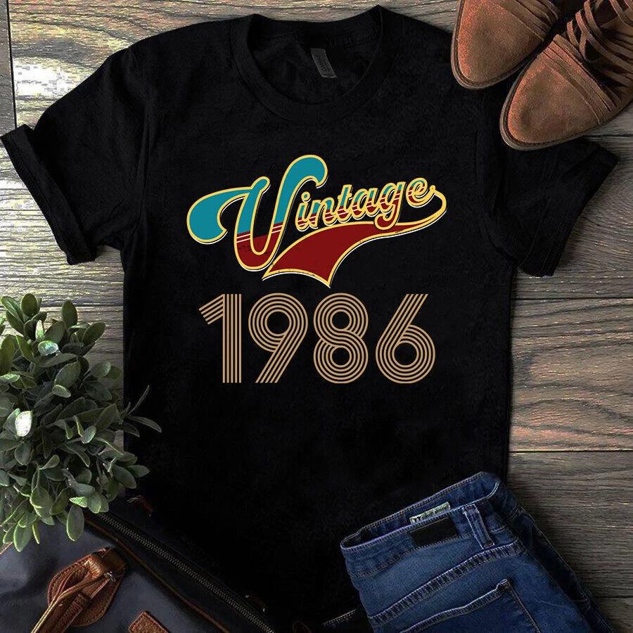 Vintage 1986 Vintage Gift Women Men Men s and Women s T-shirts XL