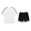 Li Ning American Print Crew Neck Short Sleeve Competition Striped Retro Shorts Casual Sports Suit Unisex Sports Suit YHSU311-1+YAPV001-1