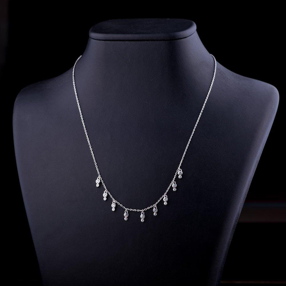 

Срібне кольє з фіанітами Oniks 42 срібний