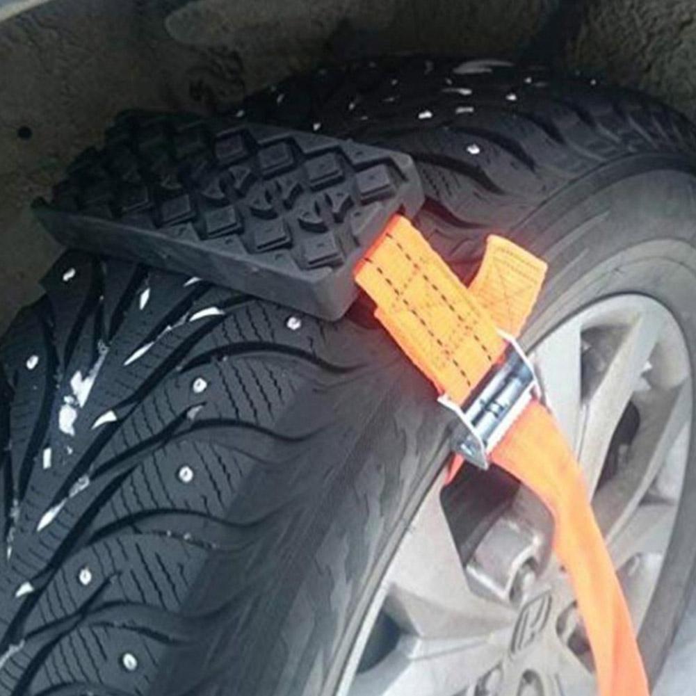 1pcs Tire Chain Straps PU Anti-Skid Car Tire Traction Blocks With Bag Emergency Mud Sand for SNOW Mud Ice T9F7