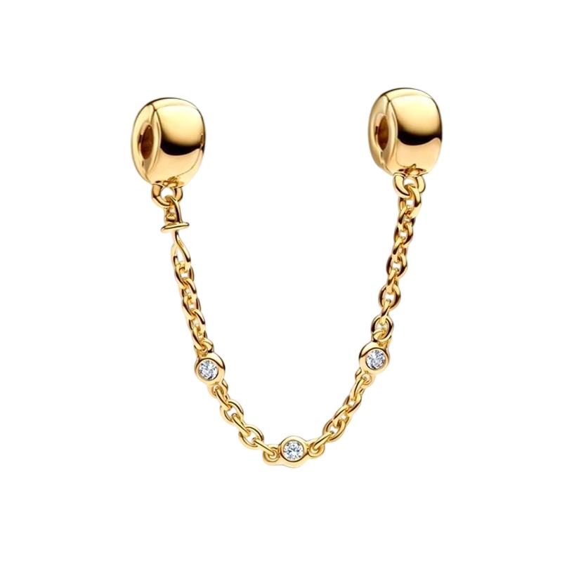 Gold Plated Sparking HeartFlower Charm Beads Pendant Fit Original Copper Bracelet Necklace Beads For Diy Jewelry Women Gift