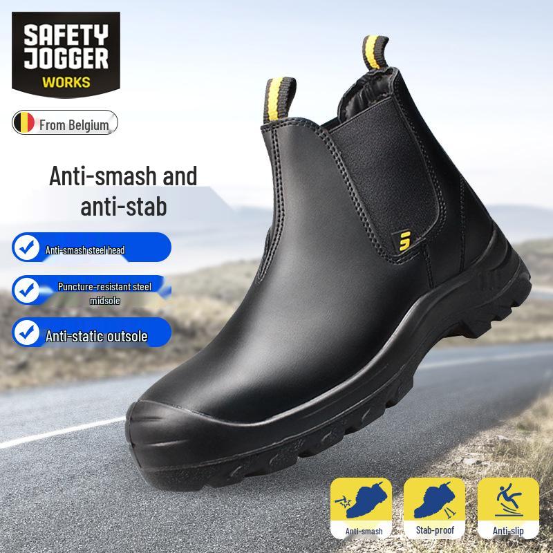 Safety Jogger Men's BESTFIT Steel Toe Work Shoes - Saddle Style, Anti-Smash, Anti-Puncture, Anti-Static Cowhide.