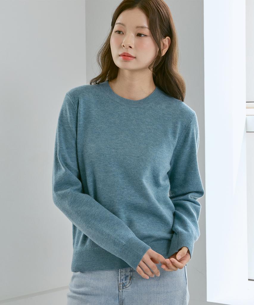 210EDIT Unisex Soft Knit Round Neck [Dark Mint]_Zz4Sw070