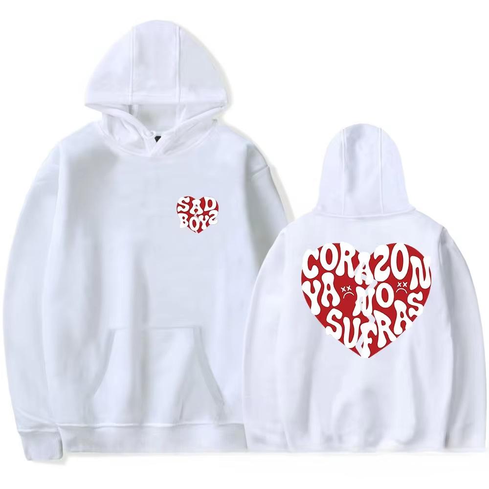 Junior H No Sufras Hoodies Sänger Tour Sweatshirt Sänger Grafikdruck Sweatshirts für Fans Freizeitkleidung Sudaderas Hip Hop