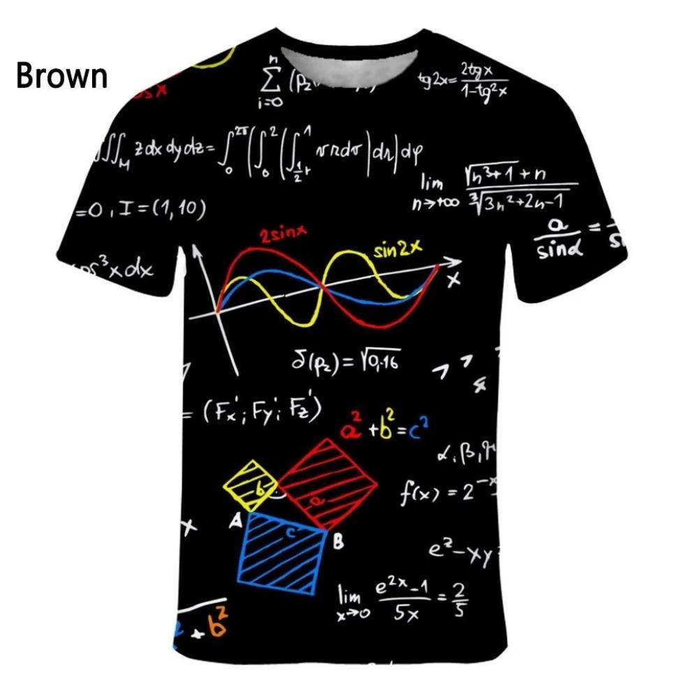 Mode Nieuw Leuk Wiskundige Formule Heren Bedrukt T-shirt Street Fashion Harajuku Grote Maten Ronde Hals Korte Mouw