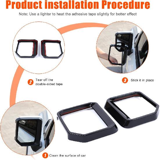 Rearview Mirror Rain Shield Cover Compatible with Toyota Land Cruiser Prado 250 J250 LC250 2024 2025 Accessories, Rear View Mirror Rain Shield Visor