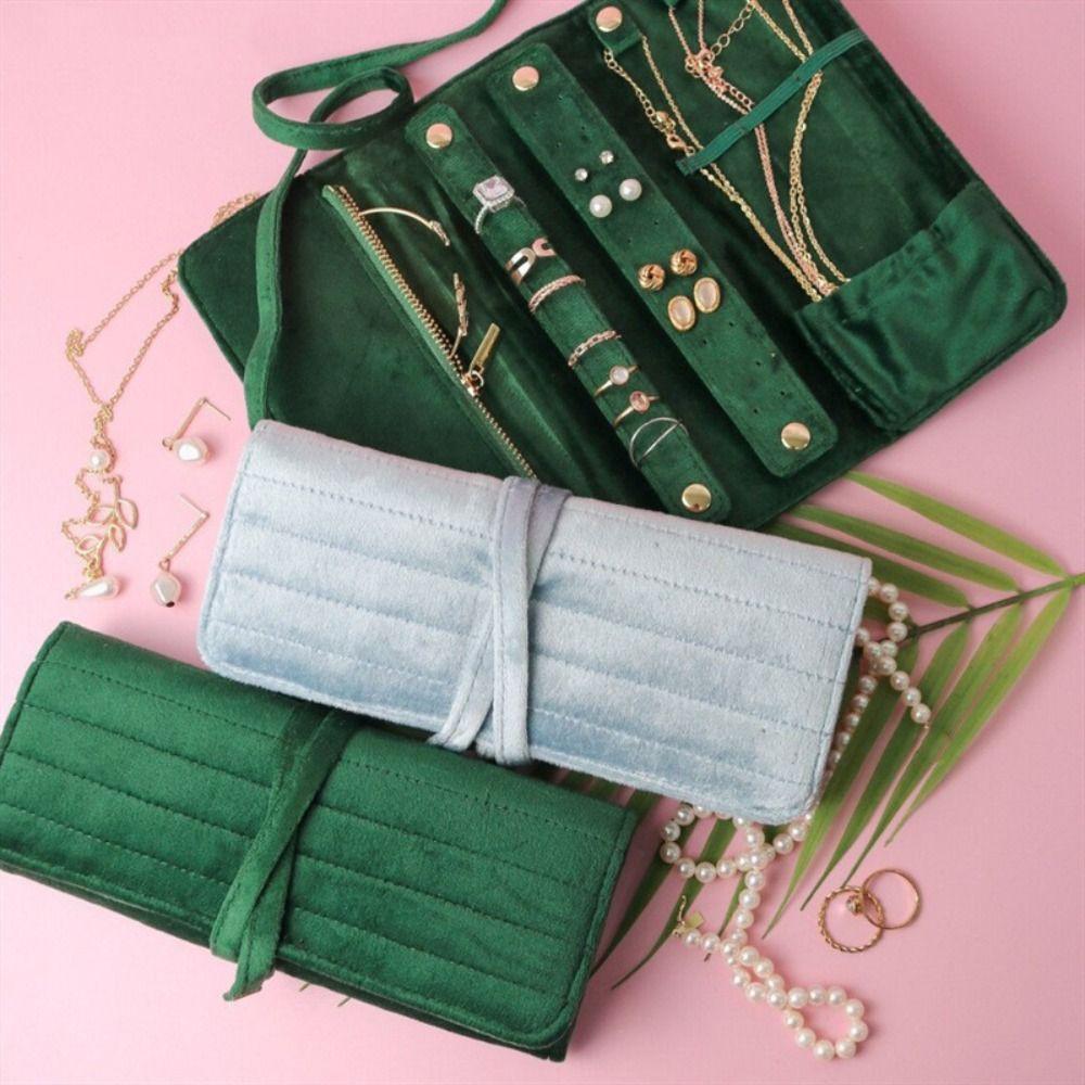 Lace Up Jewelry Storage Bag Bracelet Necklace Velvet Jewelry Holder  Outdoors