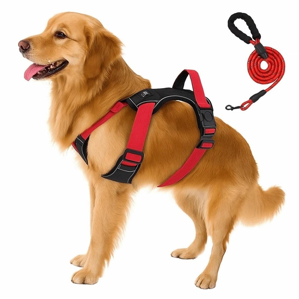 Multi-Point Adjustment Anti-Pull Dog Harness Reflective Dog Leash Dog Chest Strap  Daily Walks