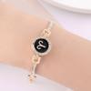 12 Zodiac Signs Bracelet for Women, Rose Gold Plated Inlaid Diamond Constellation Bangle, Fashion Couple Jewelry Gift