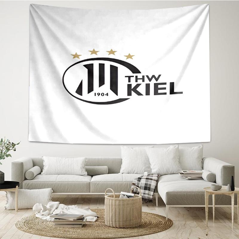 THW Kiel Print Tapestry, Backdrop, Easy Setup, Ideal for Bedroom, Office & Living Room, with Aesthetic Wall Hanging Decor.