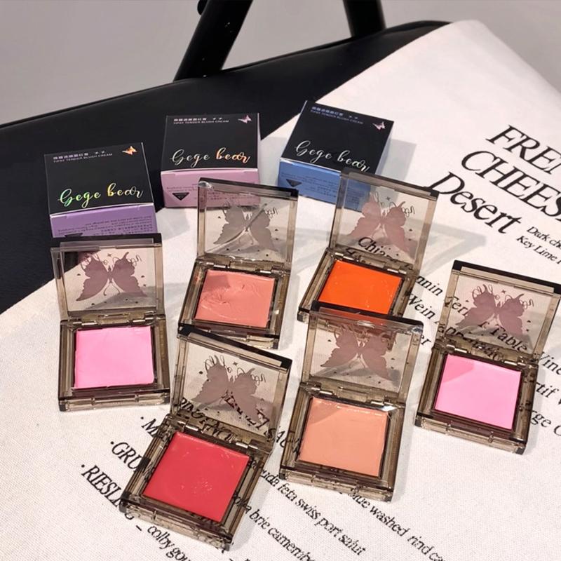 Single Color Slightly Drunk Blusher Natural and Delicate Rouge Paste Cosmetics Waterproof Long Lasting Attractive Makeup