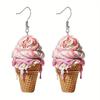 Summer Ice Cream Acrylic Earrings – Creative 2D Flat Design