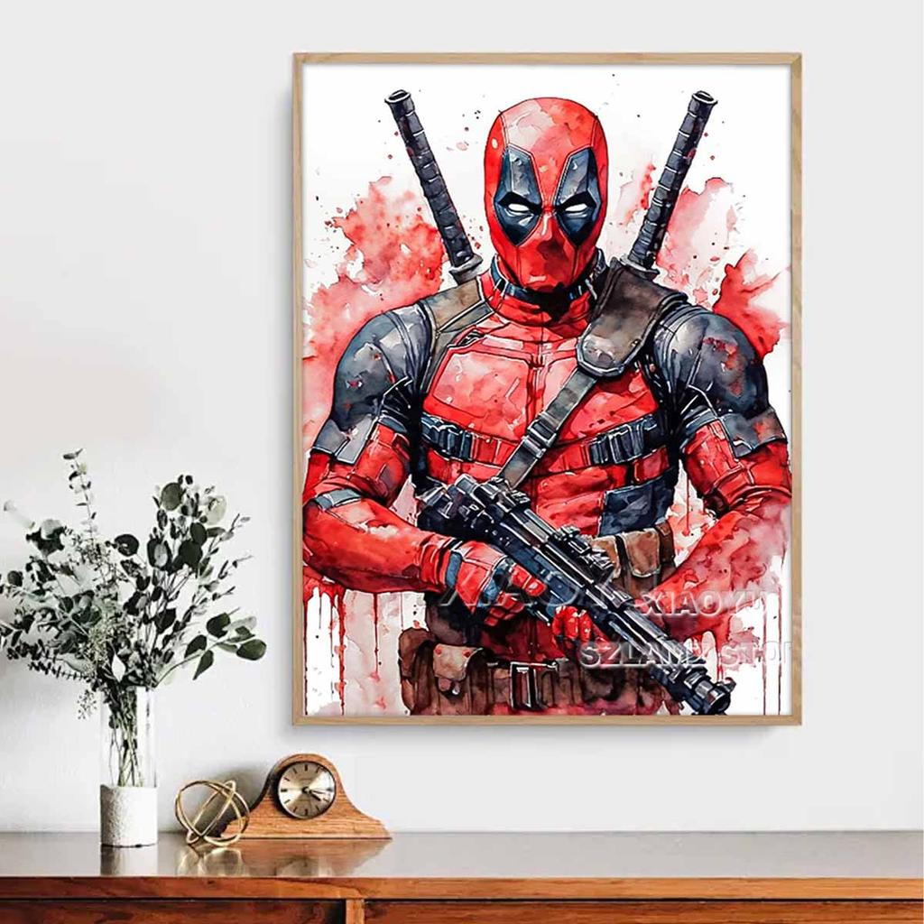 5D DIY Diamond Art Painting Kits for Adults, Deadpool Full Round Crystal Diamond Kits for Beginner for Home Wall Decorate