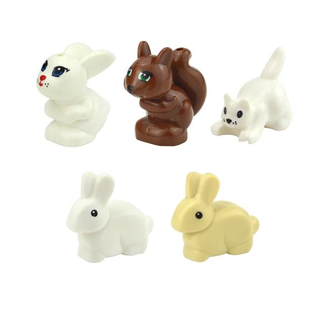 MOC City Animal Building Block Figures Goat Sheep Eagle Owl Panda Parrot Seagull Penguin Zoo Fram Accessories Bricks Toy Gift