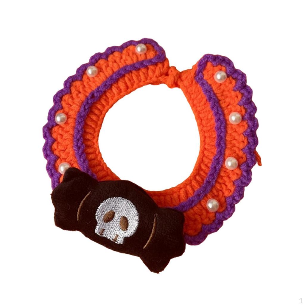 Halloween Cat Collar Dog Collar,Comfortable for Dogs Cats,Soft,Cute,Hand Woven Knitted Party