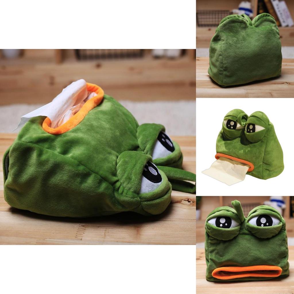 Pepe Sad Frog Plush Tissue Storage Box For Home And Office Use Soft Touch And Novel Design