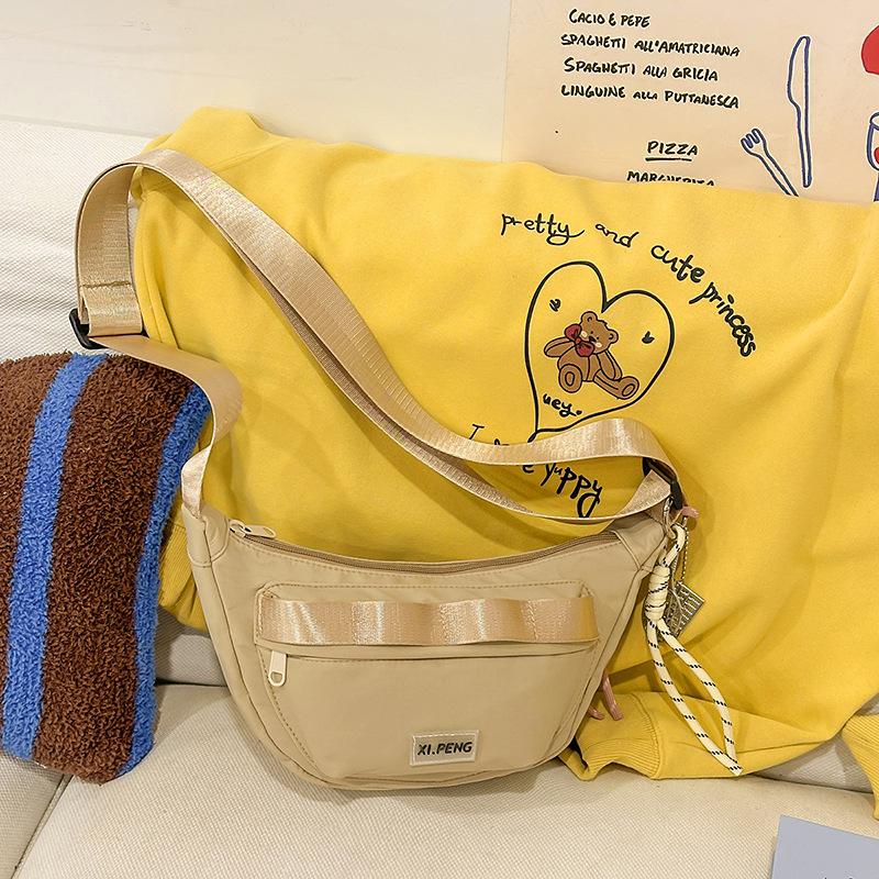 Girls Style Small Satchel Casual Commuter Dumpling Bag Versatile Pink Messenger Bag Niche Shoulder Bag Women