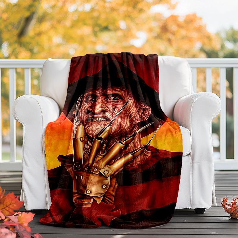 Coperta stampata a tema horror di Halloween - Perfetta per divano, letto, viaggi e uso all'aperto | Lavabile in lavatrice, accogliente e resistente.