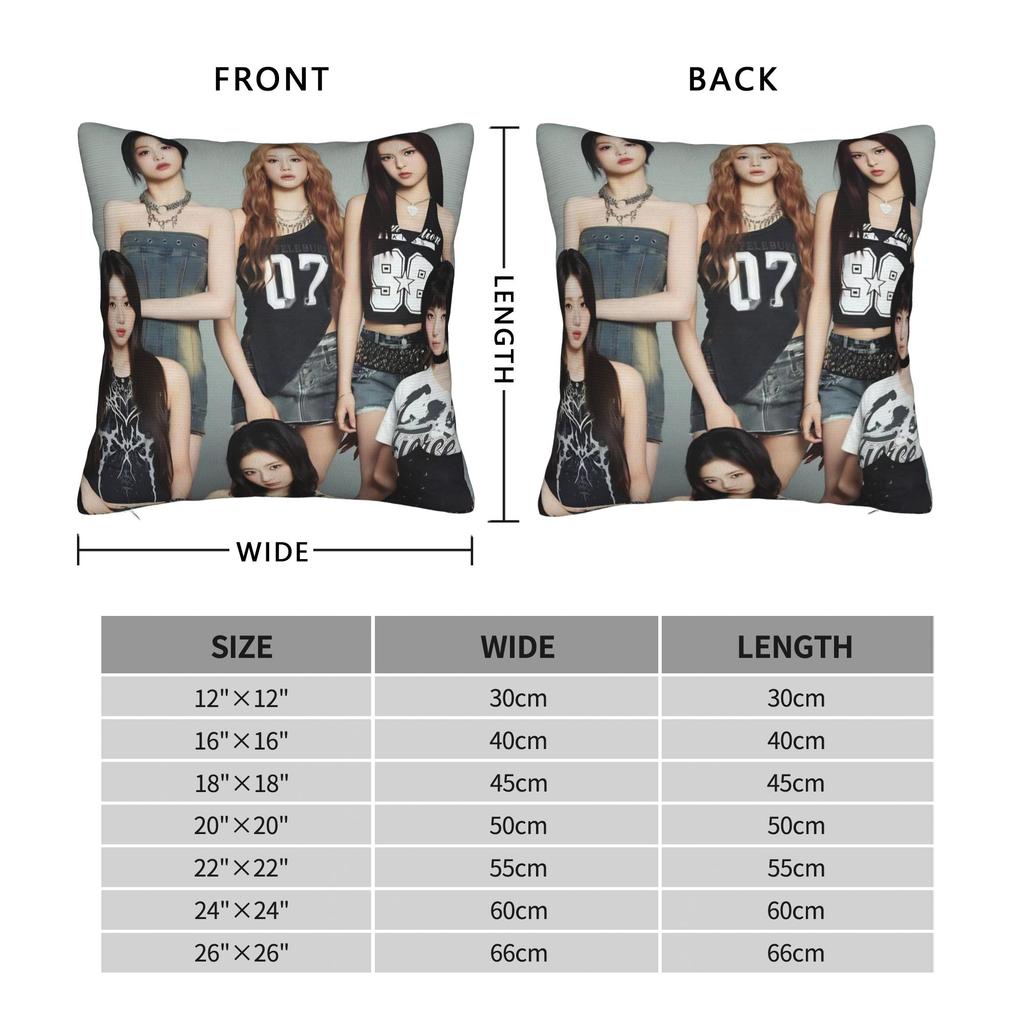 Kpop Style Babymonsters Group Pillowcase Printing Polyester Cushion Cover Decoration Pillow Case Cover Home 45X45Cm
