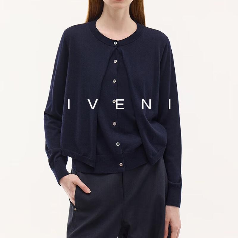 

Iveni Women s Faux Two-Piece Wool Blend Knit Cardigan M