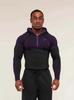 GYMSHARK Men's Onyx High Stretch Long Sleeve Hooded Fitness T-shirt