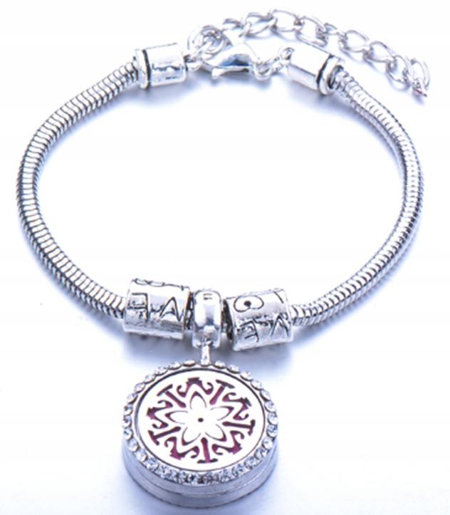 Aromatherapy Bracelet Steel Flower B19