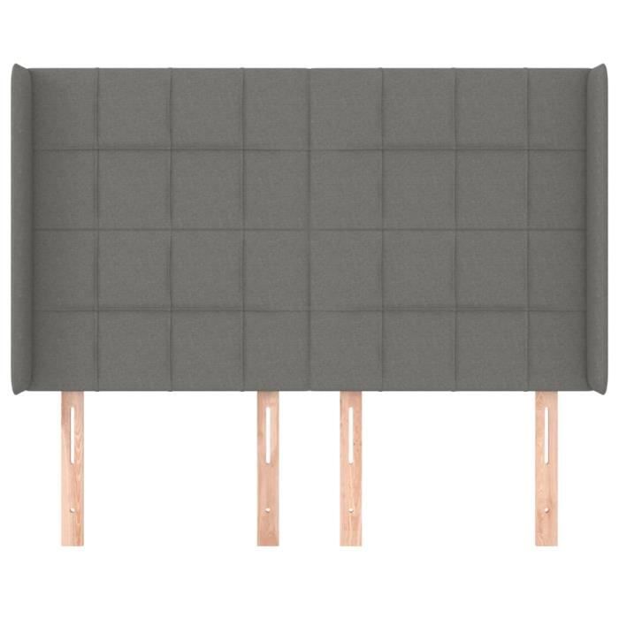 VidaXL Headboard with Ears Dark Grey 147x16x118-128 Cm Fabric3119579