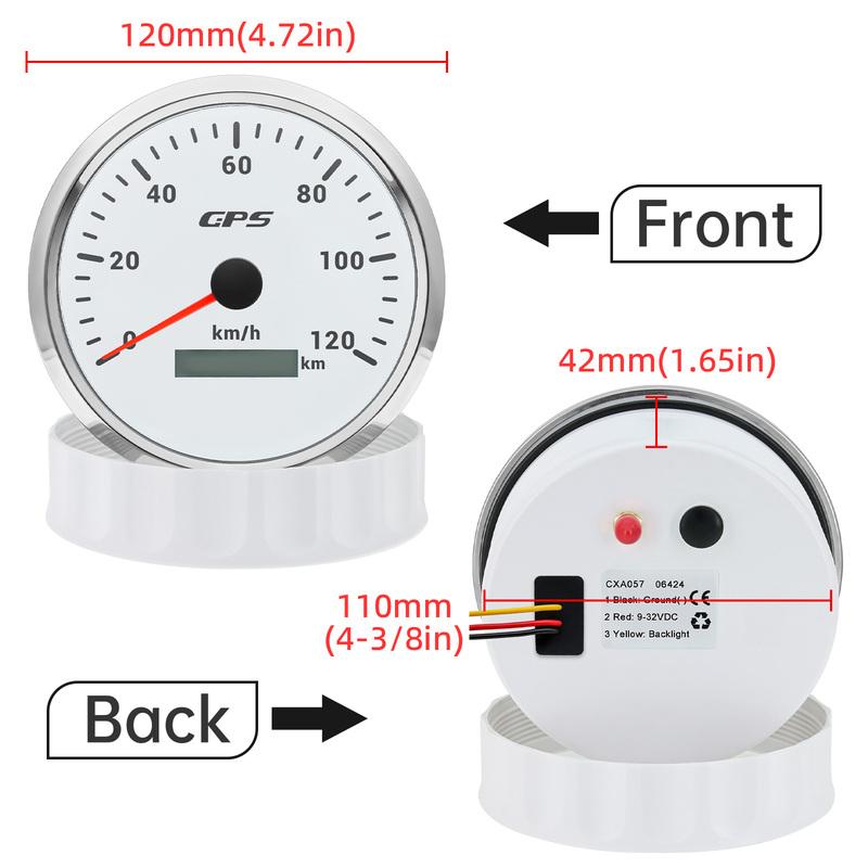 110MM Gauge 120km/h 120MPH GPS Speedometer  with Antenna for Car Boat Truck Motorcycle Speed Meter 7 Colors