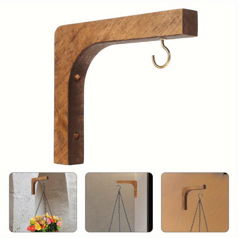 1 pièce Style Nordique Perles en Bois Double Couche Planche de Rangement Accroche-vêtement Décoration Plantes d'Intérieur Accroche Murale