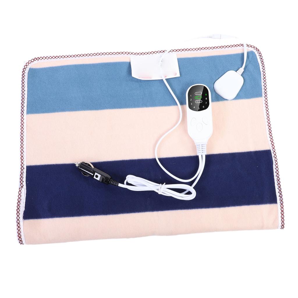 Heated Car Blanket 24V 59.06x19.69in 3 Timers 9 Temperature Settings Soft Flannel Electric Heating Blanket for SUV RV