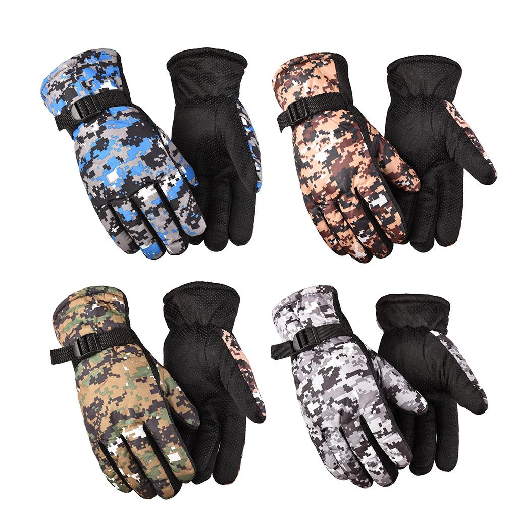 1 Paar Fahrradhandschuhe, Outdoor-Tarnmuster, Handwärmer, Skihandschuhe, rutschfest, winddicht, elastischer Schutz, Thermohandschuhe