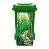 1 Pezzo Adesivo Pattumiera Alberi Verdi a Cascata Autoadesivo Paesaggio Naturale Decalcomania con Scene Vivaci di Foresta, Fiume e Funghi per Giardino Esterno