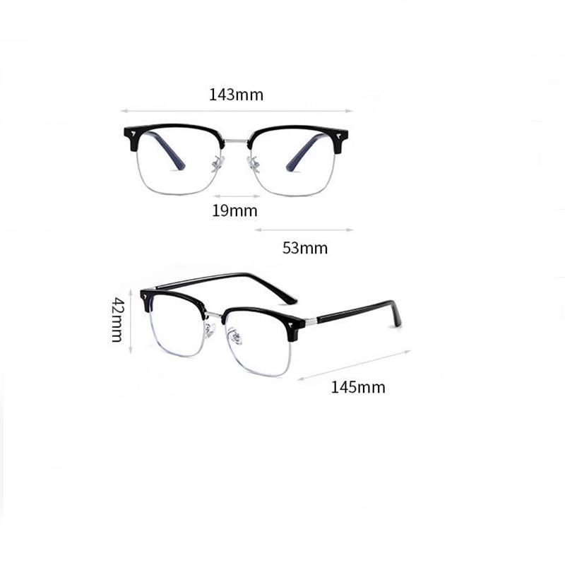 0 -0.5 -0.75 To -6.0 Half Frame  Anti Blue Rays Square Nearsighted Glasses For Women  Shortsighted Prescription Spectacles