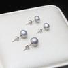 Real 925 Silver Pearl Stud Earrings For Women,Natural Freshwater Black Pearl Earrings Leveback Wife Mother Birthday Gift