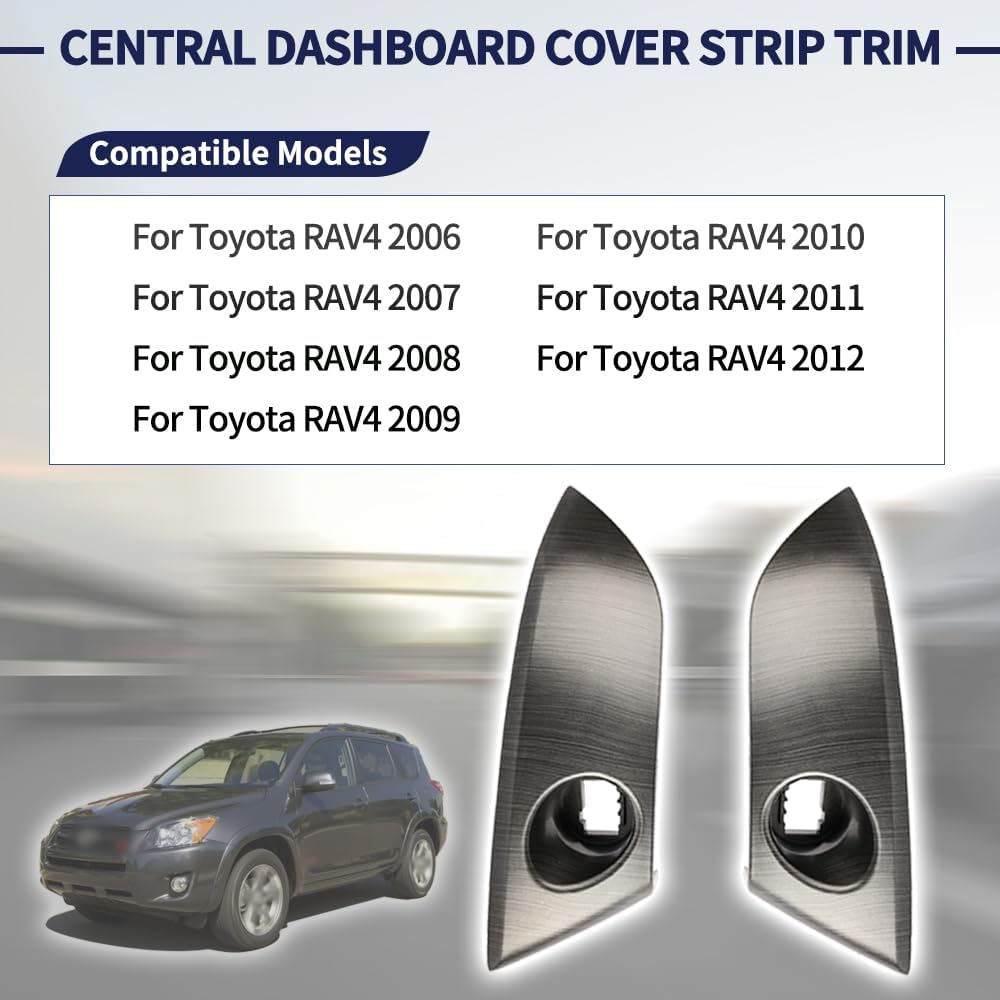 Central Dashboard Cover Strip Trim Center Trument Cluster Panel Trim 55413-42070-B0 55412-42060-B0 Compatible With Toyota RAV4 Base Limited EV Sport