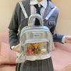 New Retro Silver Bag Girl Shoulder Backpack Cute Crossbody Medium Food Backpack