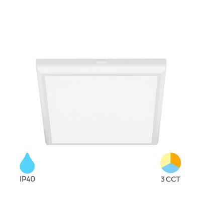 20W 3-in-1 Square White LED Recessed or Surface-mounted Ceiling Light