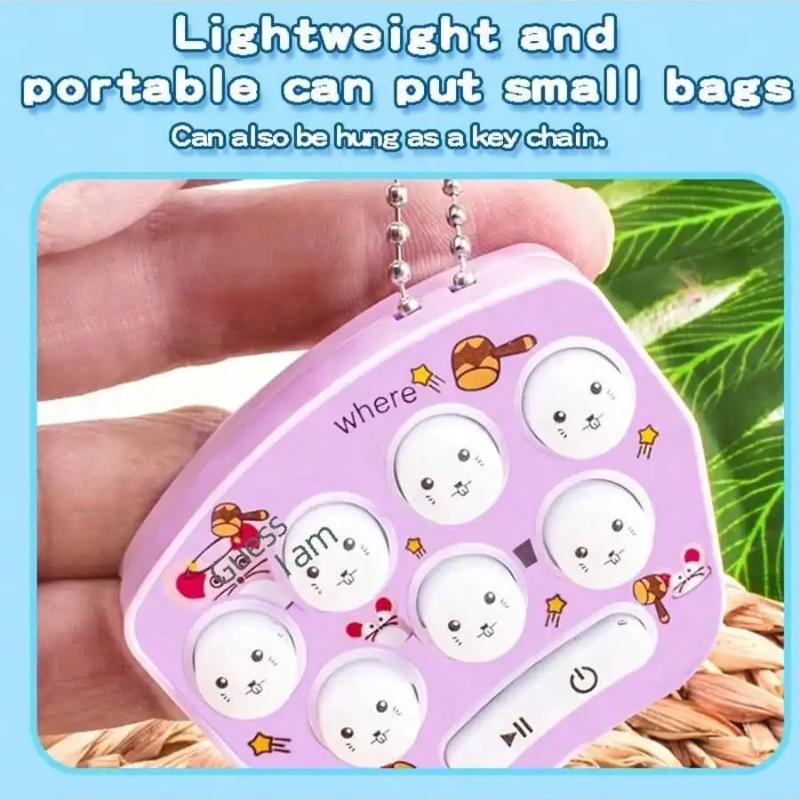 Whac-a-mole Mini Handheld Game Console Cartoon Electronic Glowing Finger Training Stress Relief Toy Mini Keychain Mini Car Penda