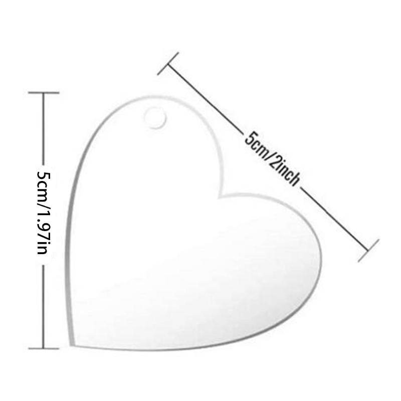 Sublimation Acrylic Heart-shaped Keychain Blank Valentine's Day Jewelry Crafts Party Decoration Accessories