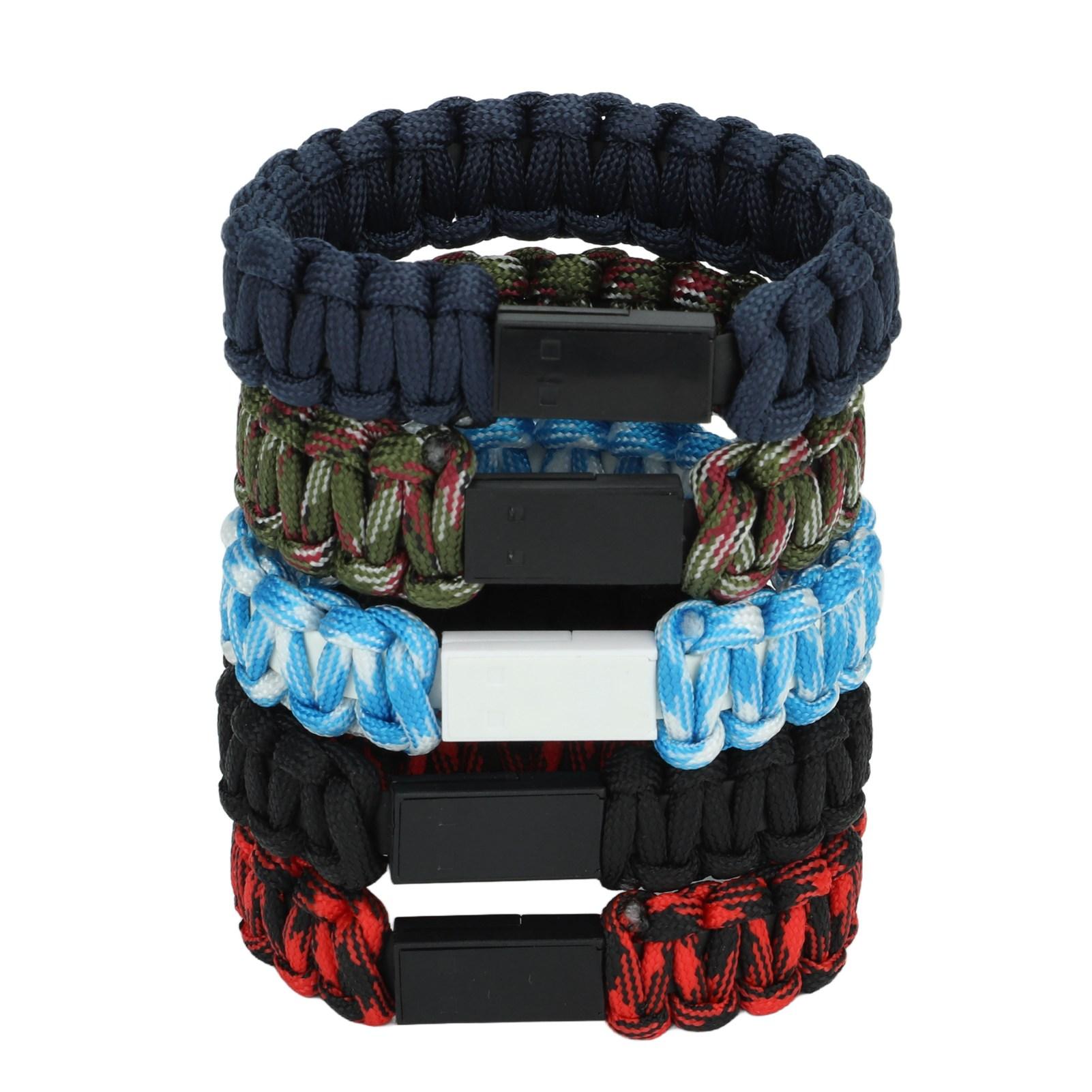 

5 шт. USB-кабель для зарядки браслет Type-C для запястья кабель для передачи данных и зарядки тканевый портативные аксессуары для мобильного телефона