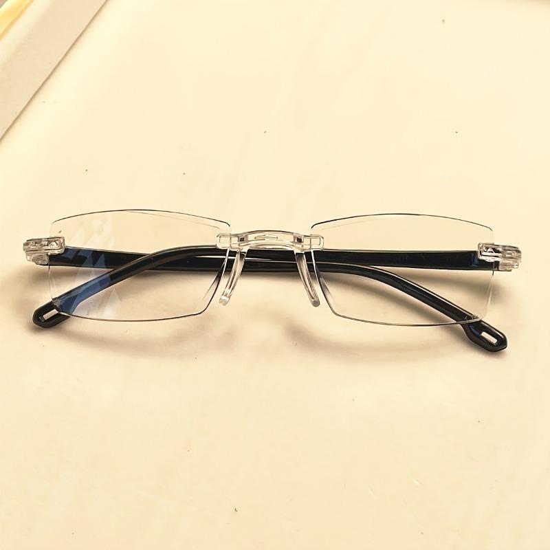 pcs Vintage Style Reading Glasses Rectangular Rimless Frame Anti Blue Light Glass for Farsightedness