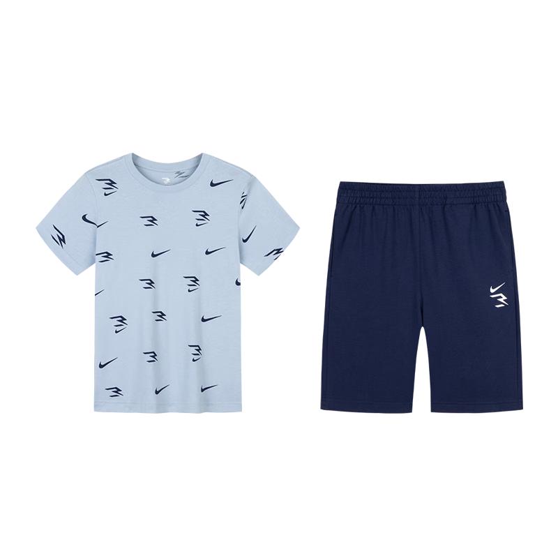 NIKE3BRAND Kids' Moisture-Wicking T-Shirt and Shorts 2-Piece Summer Set