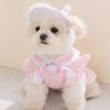 With Hat Pet Vest Dress Navy Collar Dog Pullover Cat Overalls Dog Short Skirt  Summer Wear