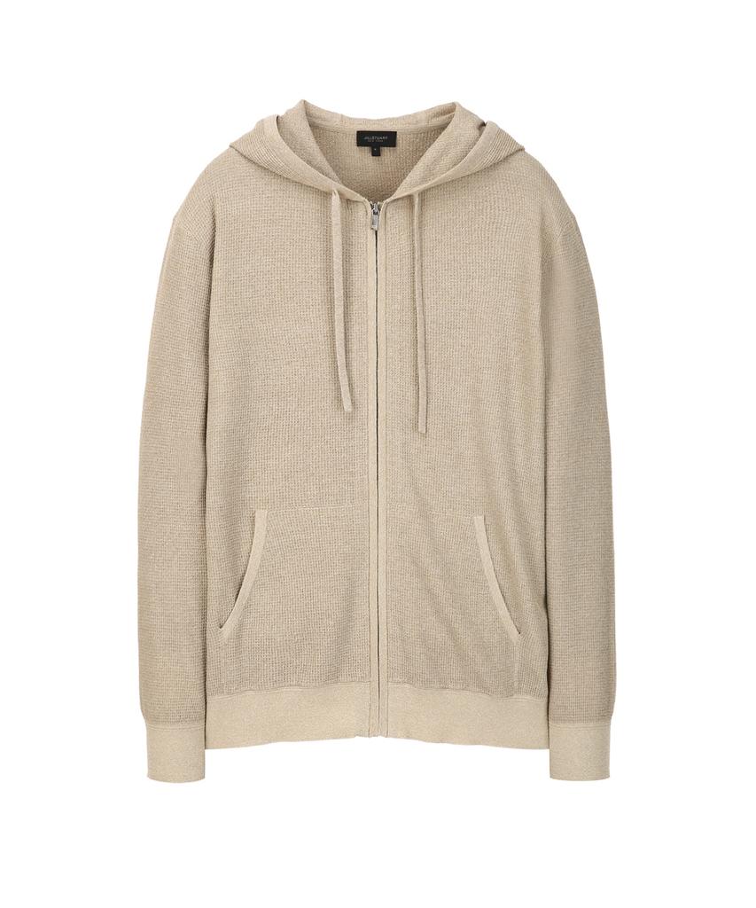 Jilseutyueoteunyuyogmaen Cotton Lean Knit Zip-Up Hoodie Cardigan - Beige (Jnsw6B505I2)