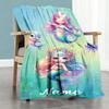 Mermaid Friends Personalized Text Blanket Throw Personalized Blanket Ultra-Soft Great for Picnics Nap Livingroom Bed Ideal for All Seasons