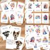 12Pcs Birthday Card Set With Envelope Cartoon Dog Illustrations Greeting Card Party Invitation For Birthday Anniversary