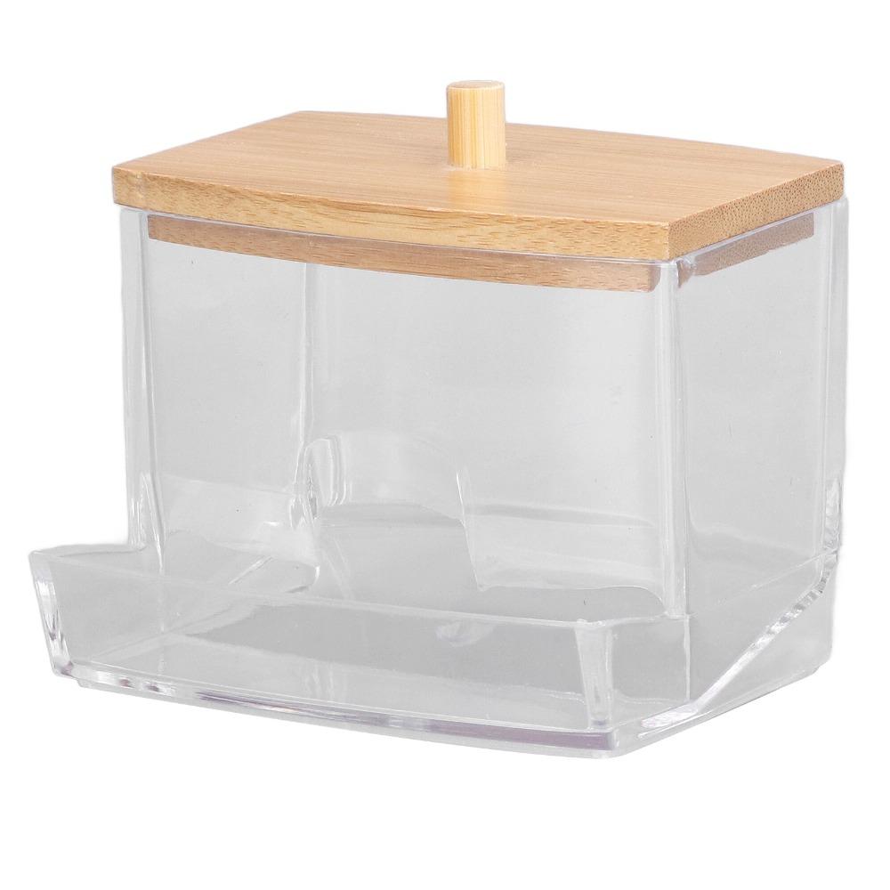 Sturdy Durable Cotton Swab Box Transparent High Smoothness Cotton Swab Container Multipurpose Portable Cotton Swab Holder