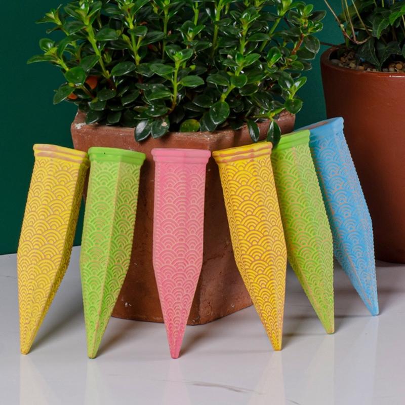 4Pcs Plant Self Watering Stakes Terracotta Automatic Plant Waterer Devices Water Irrigation System for Indoor/Outdoor